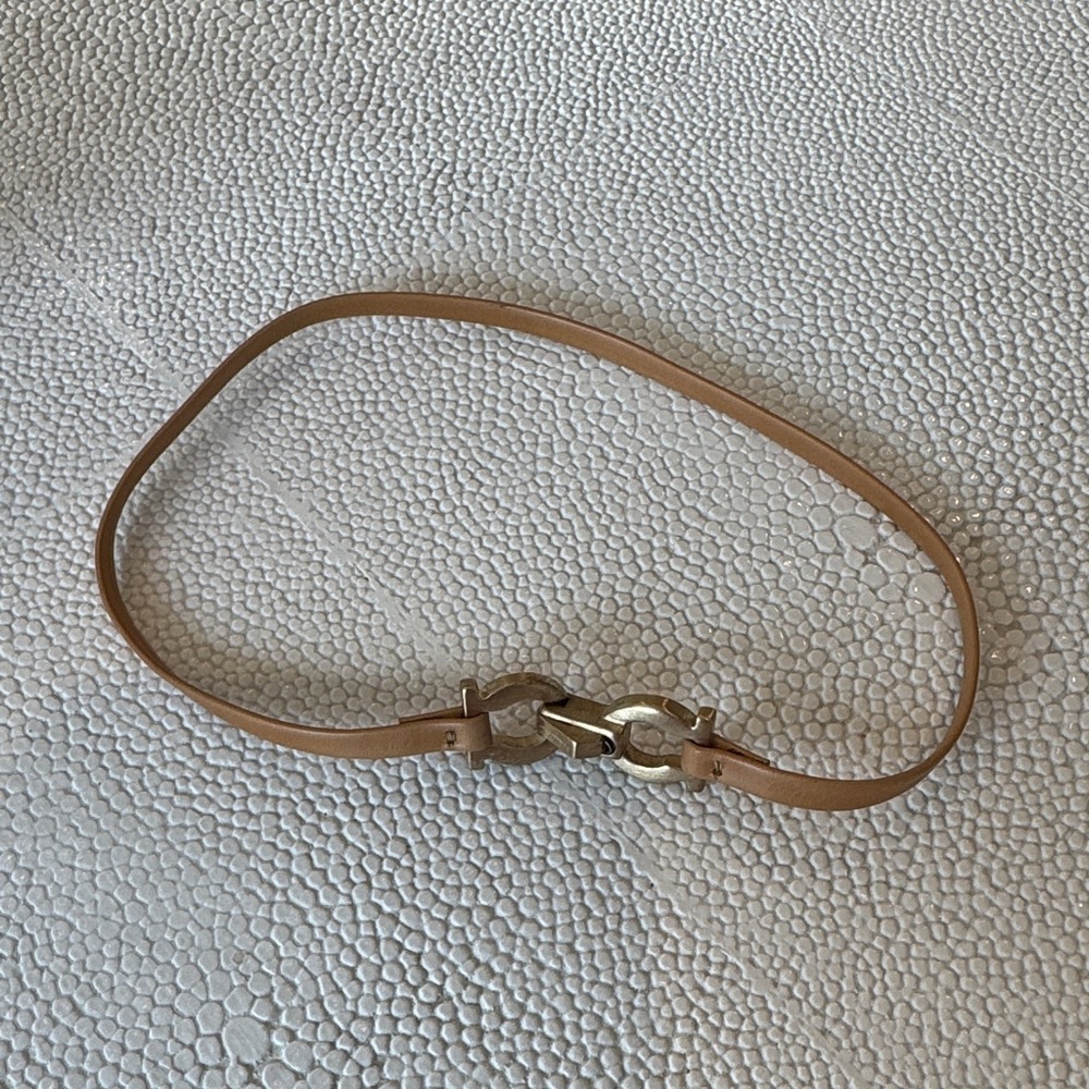 Salvatore Ferragamo Tan Leather Bracelet